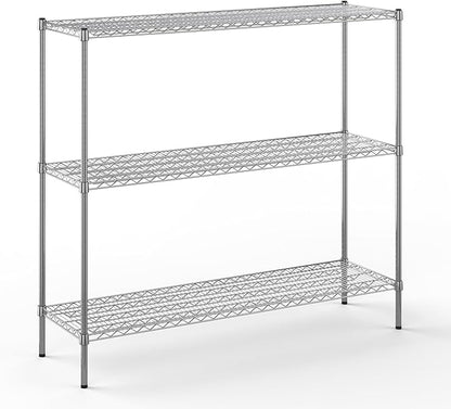 18" Deep x 60" Wide x 54" Height Wire Shelving Kit | 3-Tier | NSF Commercial Storage Rack Unit