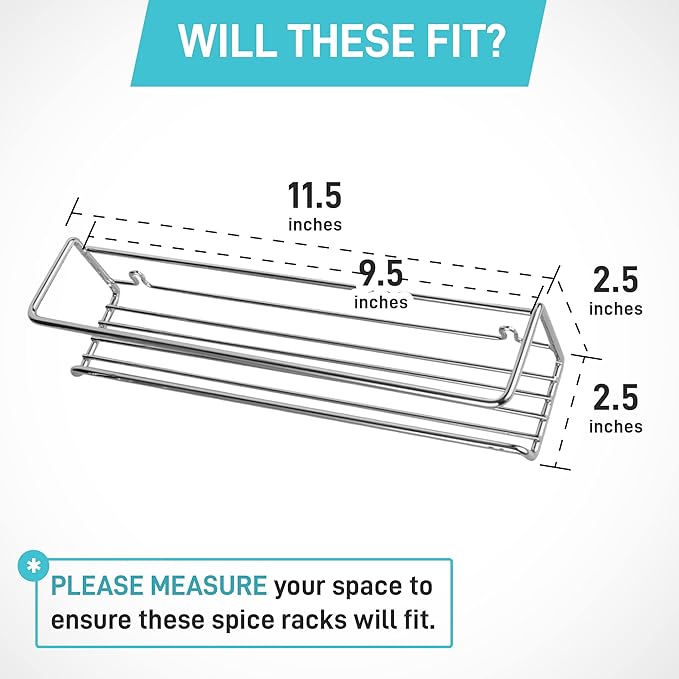 Ultimate Hostess Spice Rack Wall Mounted 4 Tier – Space-Saving Kitchen Spice Organizer for Seasonings – Screw or Adhesive Hanging – Wall Mount Hanging Spice Rack for Wall, Cabinet, Pantry Door