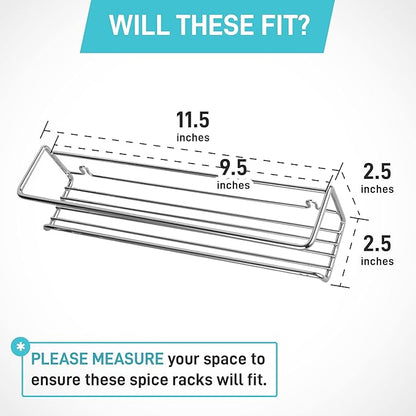 Ultimate Hostess Spice Rack Wall Mounted 4 Tier – Space-Saving Kitchen Spice Organizer for Seasonings – Screw or Adhesive Hanging – Wall Mount Hanging Spice Rack for Wall, Cabinet, Pantry Door