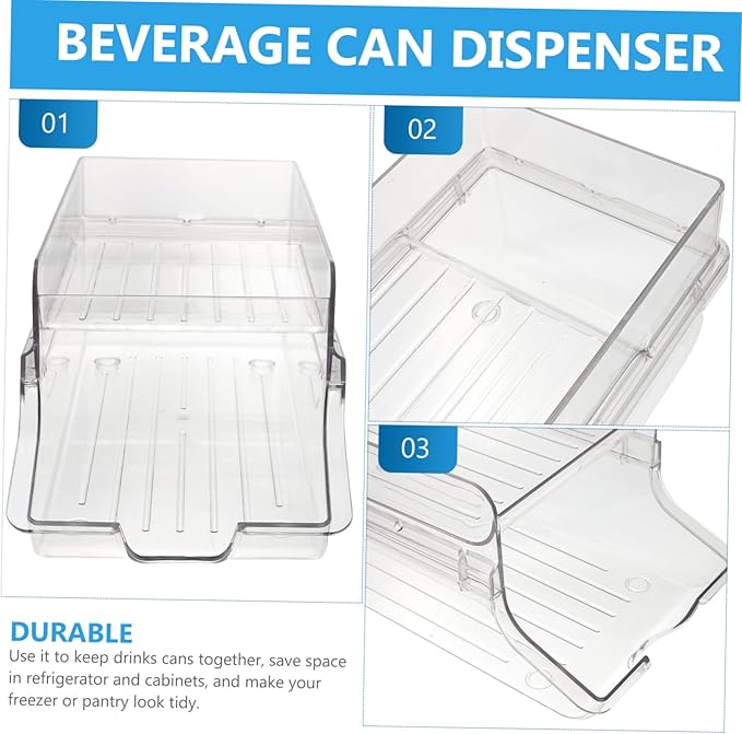 ABOOFAN Beverage Can Dispenser for Fridge Soda Dispenser Stand Drink Organizer Fridge Storage Box