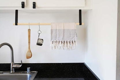 Hanging Under-Cabinet Multipurpose Rack Storage Rail, Under-shelf Storage, utensil, pot & pan suspended leather storage Hanger cup hook