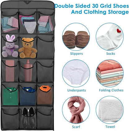 Hanging Shoe Organizer Large Capacity Shoe Holder Space Saving Storage Holder Hanger Versatile Over the Hanging Organizer Sturdy Mesh Pocket for Home