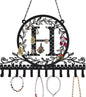 Wall-Mounted Metal Earring Holder Hanging Jewelry Organizer for Earrings and Necklaces Space-Saving Wall Display with Hooks for Jewelry Storage (jewelry stand H)
