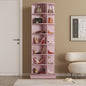 7-Tier Rotating Shoe Rack Tower, 360 Spinning Shoe Rack, Modern Free Standing Spinning Shoe Organizer, Rotating Lazy Susan Shoe Racks for Entryway Doorway, Holds Up to 28 Pairs of Shoes(Pink)