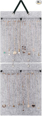 Lolalet Hanging Jewelry Organizer, Necklaces Wall Closet Door Storage, Accessories Jewelry Display for Women Girls -Grey
