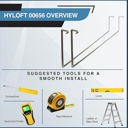 HyLoft 00656 Add-On Storage Rack Accessory for HyLoft Model 625 and 651, Hammertone, 2-Pack