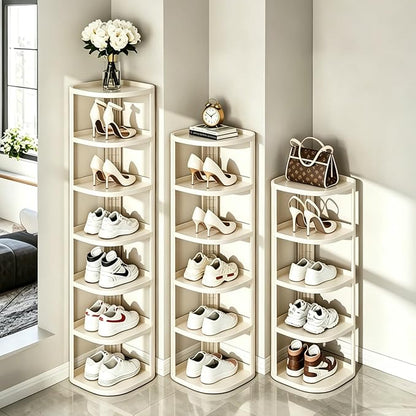 UFORU 9 Tier Vertical Shoe Rack,Corner Shoe Organizer for Entryway,Narrow Free Standing Shoe Organizer for Small Spaces,Tall Shoe Rock for Closet,Easy Assembly Shoe Storage Stand