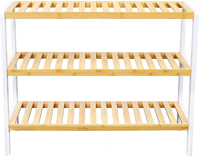 RoyalHouse Bamboo Shoe Rack, 3-Tier Shoe Organizer, Perfect Free Standing Shoe Rack for Living Room, Closet, Entryway, Bedroom