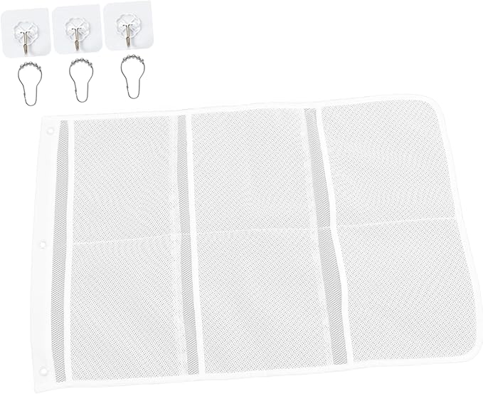 Alipis Travel Shower Organizer Mesh Pockets Over Door Hanging Storage Bag for Bathroom Closet and Pantry Seamless Hooks for Easy Installation Random Color
