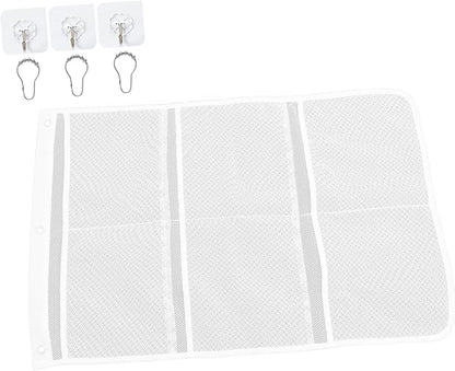 Alipis Travel Shower Organizer Mesh Pockets Over Door Hanging Storage Bag for Bathroom Closet and Pantry Seamless Hooks for Easy Installation Random Color