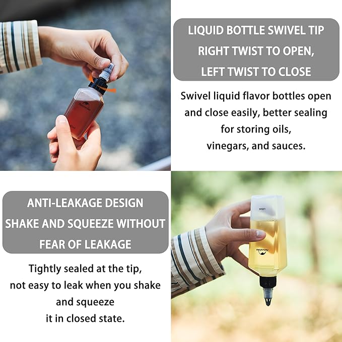 windhike Naturehike PP 6/8 Pcs-Set Travel Spice Containers, Camping Spice Kit with Separable Storage Bag, Portable Anti-leakage Design Spice Condiment Dispenser for Picnic BBQ Backpacking Hiking (8)