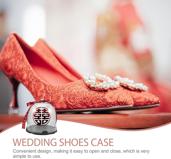 LALAFINA Wedding Shoe Holder Display Box Set with Shoe Rack and Ribbon for High Heels Storage and Bridal Door Blocking Game Accessory