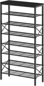 YATINEY 8 Tier Shoe Rack, Large Capacity Shoe Storage Organizer Holds 32 Pairs, Sturdy and Stable, for Entryway, Hallway, Closet, Dorm Room, Black SS08BB