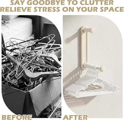 Novabright 2 Pcs Magnetic Hanger Holder for Laundry Room Washing Machine Extendable Double-layer Magnetic Clothes Hangers Organizer Stacker Storage Non-punching Closet Laundry Room Organization
