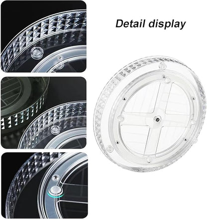 2 Tier Clear Lazy Susan Organizer for Fridge and Cabinet, 360° Rotating Makeup Organizer, Cosmetic Display Cases, Under Sink Turntable Organizer for Kitchen Bathroom Dorm