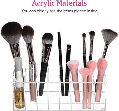Lipstick Organizer Display, 24 Slot Thick Clear Acrylic Lipstick Holder for Vanity - Makeup Organizer Storage for Lip Gloss, Mascara, Brushes, Perfume