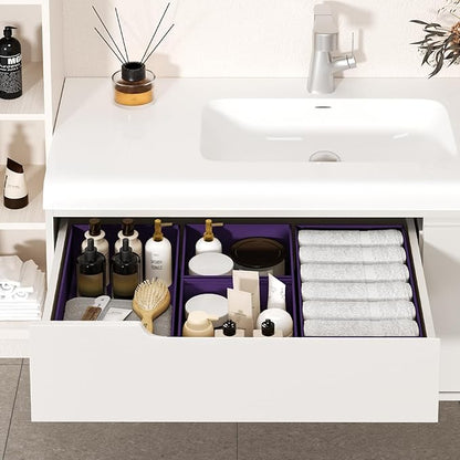 DIMJ Drawer Organizer Clothes Storage - 20 Pack Baby Dresser Organizer for Nursery, Foldable Closet Drawer Bins for Bedroom Organization, Fabric Storage Dividers for Socks, Underwears, Purple