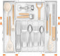 Lifewit Silverware Drawer Organizer, Expandable Utensil Tray for Kitchen, BPA Free Flatware and Cutlery Holder, Adjustable Plastic Storage for Spoons Forks Knives, 5-8 Slots, White