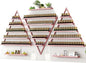 Wall-Mounted Nail Polish Rack, Set of 6 Triangular Pink Nail Polish Shelf Lipstick Perfume Cosmetic Display Shelf for Home Spa Nail Salon Shop