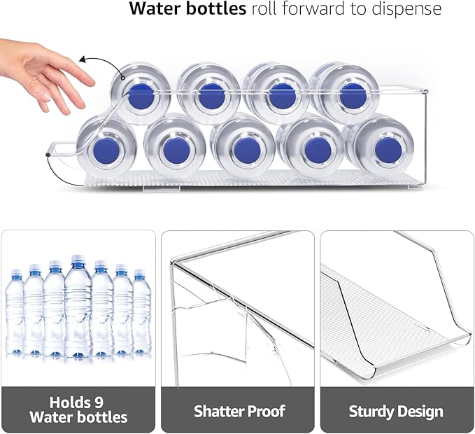 Sorbus 2-Pack Water Bottle & Can Organizer – Drink Holder for Refrigerator, Pantry, Kitchen Storage & Organization