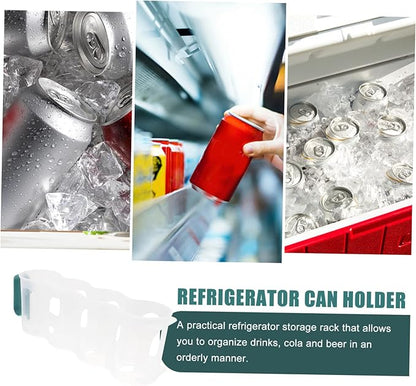 SOLUSTRE Refrigerator Can Dispenser Organizer for Soda and Beer Stackable Beverage Holder Sturdy Plastic for Kitchen Storage and Organization 6-Can Capacity