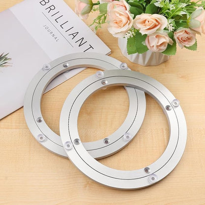 3 Pack 8 Inch Aluminium Alloy Turntables Bearing, Heavy Duty Swivel Turntable Lazy Susan for Round Dining Table, 8" Smooth Swivel Turntable for Lazy Susan Dining Table