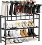 DIMJ Boot Rack 4-Tier - Black Metal Boot Storage Rack for Tall Boots Organizer, Multiuse Shoe Rack for Boots, Sneakers, High-Heel, Entryway, Fits 8-Pairs