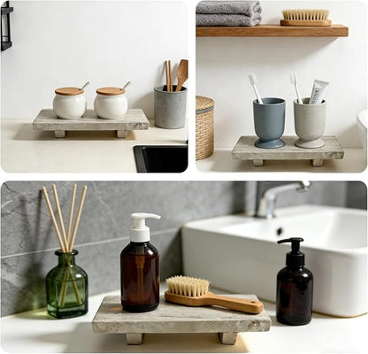 Stone Sink Tray, 8.66 x 3.54 x 1.42 Inches Travertine Tray, Soap Stand for Kitchen Sink, Marble Bathroom Tray for Razors, Jewelry, Toothbrush Holders, Hand Soap