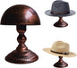 CHADWICK Hat Stand Vintage Style Dome Shape Freestanding Hat Stands for Display Metal Hat Display Stand Cowboy Hat Rack Wig Holder Hat Rack Stand Helmets Wigs Hats Caps Stand (Bronze)