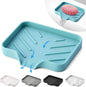 Light Green Silicone Soap Dish Tray, Self-Draining Soap Holder for Bar Soap, Silicone Soap Tray with Drainage, Soap Dishes for Kitchen Counter