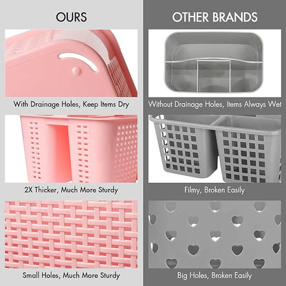 Tiawudi Portable Shower Caddy, Caddy Organizer with Handle, Plastic Shower Basket Hold Soap, Shampoo, Hair Supplies and Beauty Products, Cleaning Supplies Organizer for Home, Dorm, Shelf and Cabinet