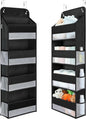 Yecaye 1 Pack Over the Door Organizer, 35.2lbs Load Toy Stuffed Animal Storage, Large Capacity Swing-proof Hanging Bathroom Organizers and Storage for Nursery Newborn Baby Essential Stuff Black