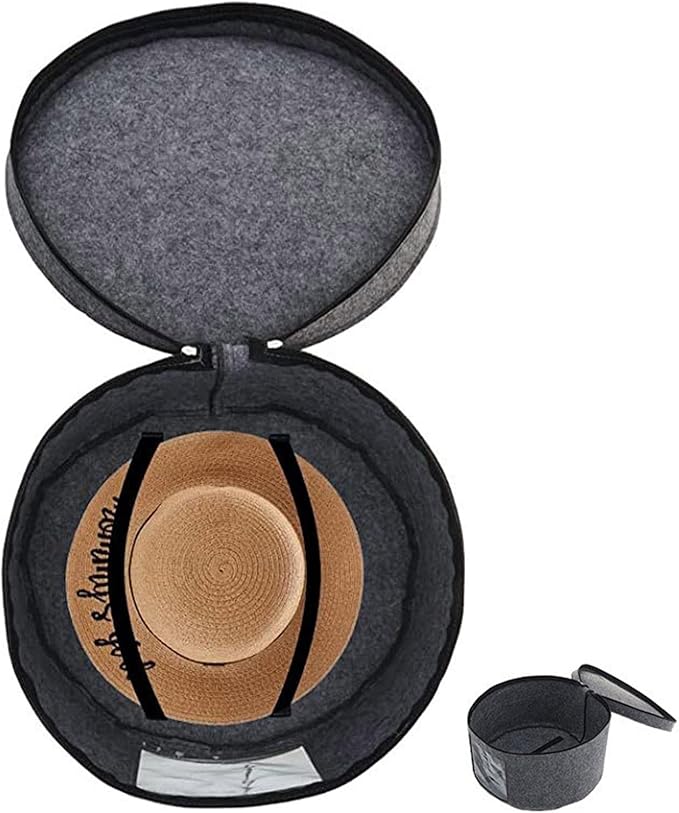 Shakven Dustproof Hat Box - Travel Storage with Fixed Elastic Band, Suitable for Women, Men, Blankets