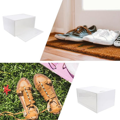 BESPORTBLE Pp Plastic Shoe Storage Box 33.5x24.5x17.5cm Stackable Sneaker Organizer for Home Closet Footwear Storage