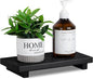 Bathroom Tray Farmhouse Decor Pedestal Stand Wood Riser Display Kitchen Accessories Soap Holder for Sink, Counter, Vanity, 11 * 5.5 Black
