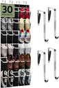 PAULONE Over the Door Organizer with 30 Large Pockets, 3 Sizes of Closet Hangers, Holds up to 69 lbs, Hanging Organizer with Clear Window for Children's Toys, Shoes, Diapers (Black)