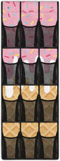 12-Compartment Over The Door Storage Bag, Waterproof Oxford Fabric Dirt-Resistant and Perfect for Organizing Household Items Efficiently, Ice Cream Cone