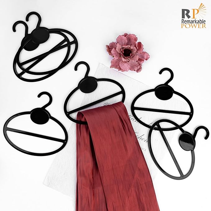 50 Pack Black Scarf Hanger Plastic Scarf Holders Scarves Ties Organizers for Headscarves Clothing Sorting Storing