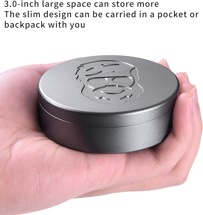 3.0inchBEIJIATE Magnetic Metal Can, Holder, Metal Container, Carved Tin with Magnetic Closure, Aluminum Container, Slim Pouch Can, zyn metal can,zyn container Storage Box Set (Grey)