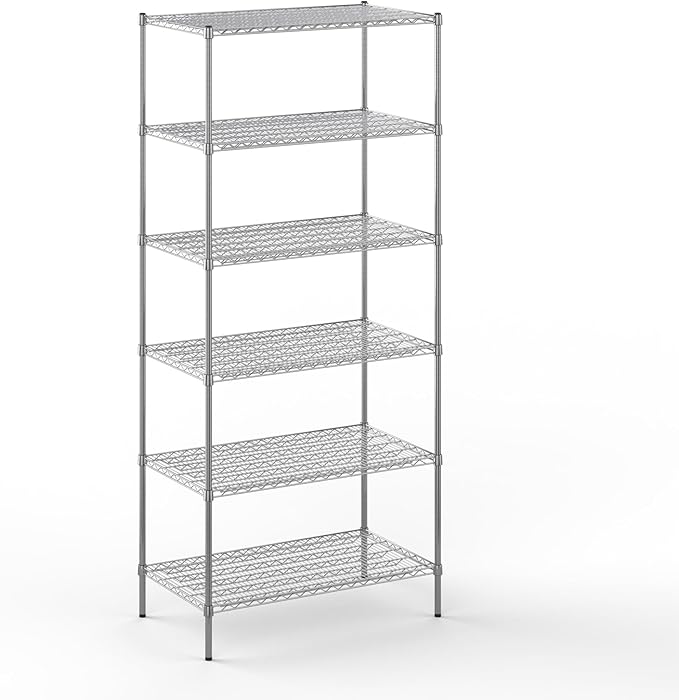 24" Deep x 42" Wide x 96" Height Wire Shelving Kit | 6-Tier | NSF Commercial Storage Rack Unit