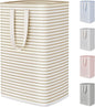 Lifewit 75L Large Collapsible Laundry Hamper, Tall Foldable Dirty Clothes Baskets Waterproof, Freestanding Design with Easy Carry Handles in Dorm Bedroom Bathroom College, Beige