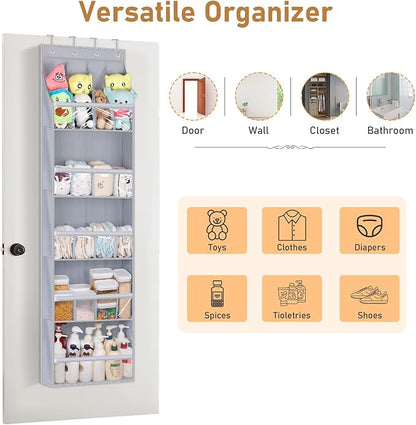 MISSLO 20 Pairs Over the Door Shoe Organizer for Closet Narrow Hanging Shoe Rack for Door Hanger Deep Pocket Door Shoe Holder Storage for Boots, Size 13 Sneakers, Grey