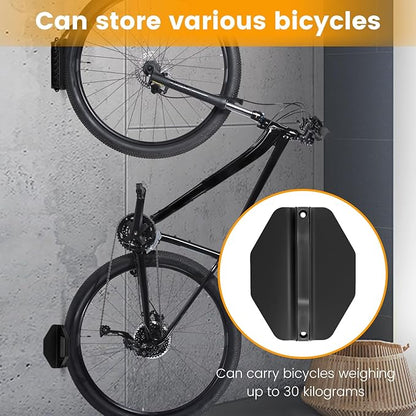 Bicycle Wall Mount, Bike Rack Garage 30 kg Load Capacity Swivel Bike Stand Anti Rust Coating for Garage Basement Balcony Corridor
