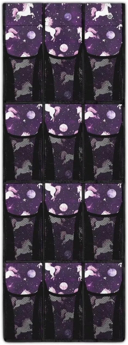 Purple Shoe Organizer Over The Door Mesh Fabric Door Hanger Organizer for Closet Lucky Horse Wall Hanging Storage Space Saving Panda Shoe Holder Hanger for Bathroom