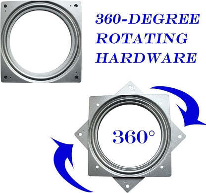 6Inch Lazy Susan Hardware, 10 Pack Square Rotating Bearing Plate, 500lbs Capacity Lazy Susan Turntable Bearing for for Serving Trays, Kitchen Storage Racks, Craft Table, Zinc Plated Steel Swivel Plate