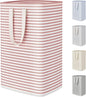 Lifewit 75L Large Collapsible Laundry Hamper, Tall Foldable Dirty Clothes Baskets Waterproof, Freestanding Design with Easy Carry Handles in Dorm Bedroom Bathroom College, Pink