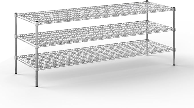 24" Deep x 72" Wide x 27" Height Wire Shelving Kit | 3-Tier | NSF Commercial Storage Rack Unit