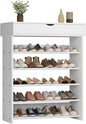 sogesfurniture 5-Tier Wooden Shoes Rack with Storage, Modern Free Standing Sturdy Shoe Rack Organizer (Holds 15-20 Pairs) for Entryway, Closets, Living Room, Hallway, Doorway (White)