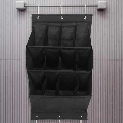 VANZACK The Door Shoe Organizer Rack, 12-grid Foldable Polyester Hanging Shoe Storage, Space-saving Sneaker and Boot Holder for Closet and Narrow Hallways