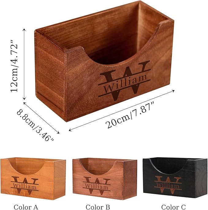 TNYKER Custom Hat Holder, Engraved Wooden Hat Rack for Dad, Personalized Name Design Hat Organizer for Wall Closet Storage, Baseball Cap Organizer Hat Box, Custom Gifts for Men Father Grandpa Husband